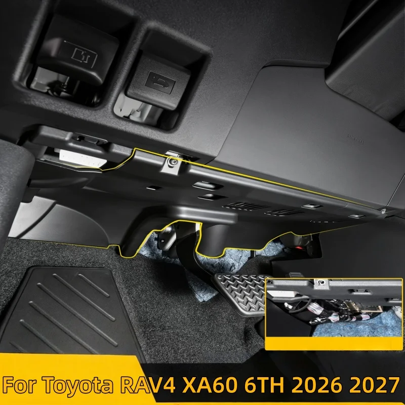 For Toyota RAV4 XA60 Wildlander 2026 Car Front Computer ABS Protection Board Anti Kick Board Copilot Computer Module Anti Plate