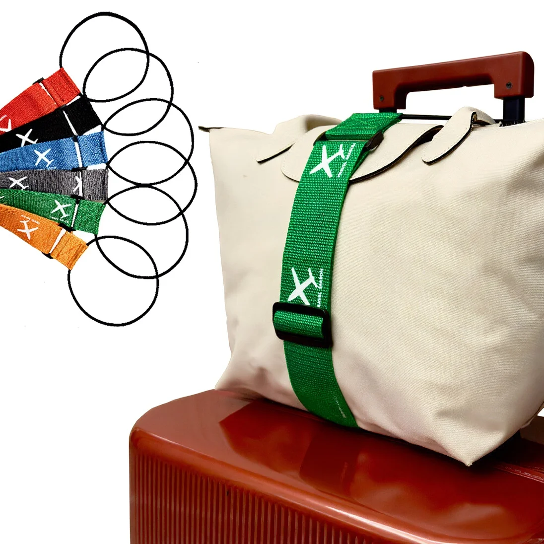 نمط الطائرة الأمتعة الأشرطة حقيبة بنجي حقيبة حزام قابل للتعديل ، حقيبة السفر حزام مطاط حزام الأمتعة الملحقات #4