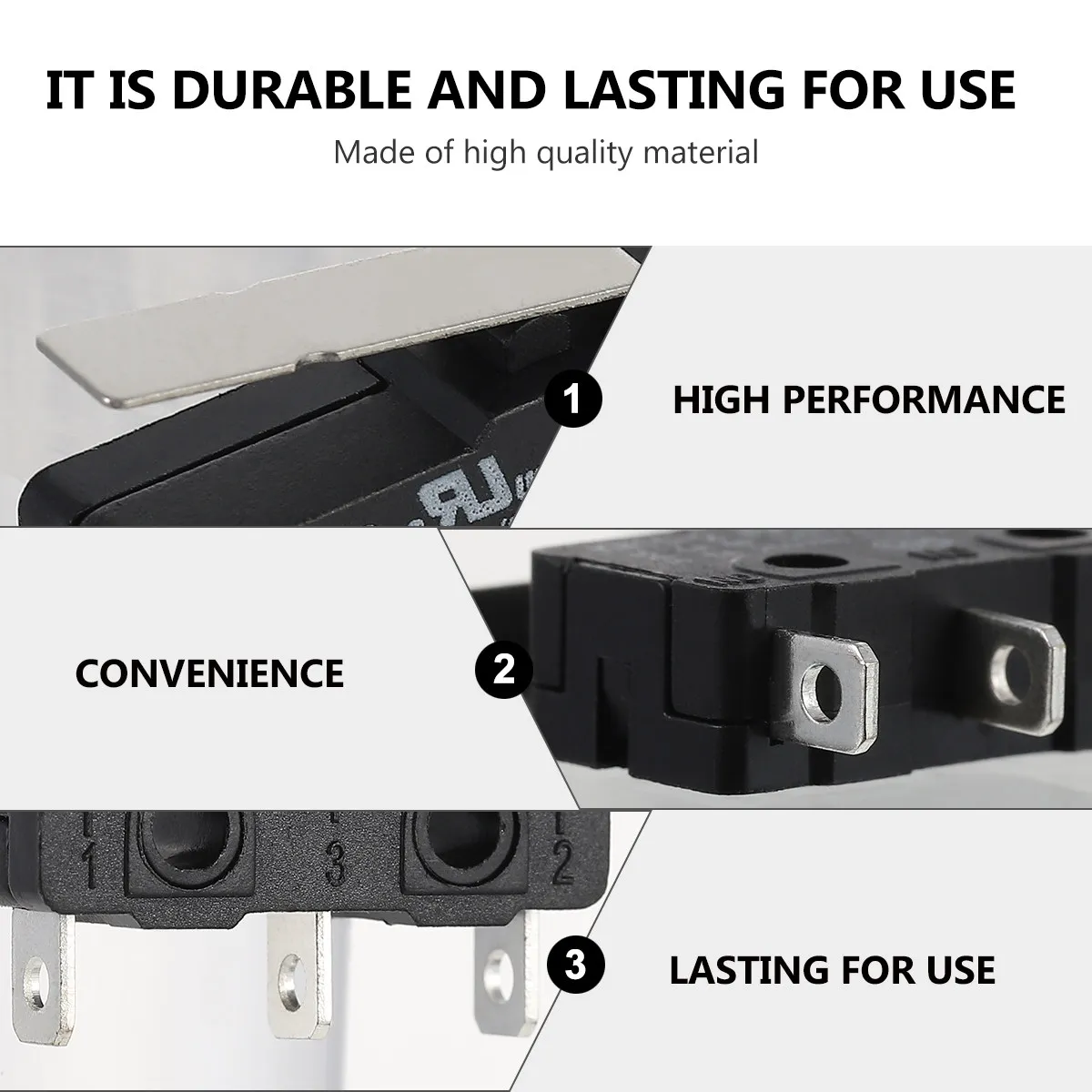 10Pcs 10A Medium Micro Switch Hinge Lever Type Heavy Duty Long Life for Home Appliance Electronic Equipment Automatic Machine
