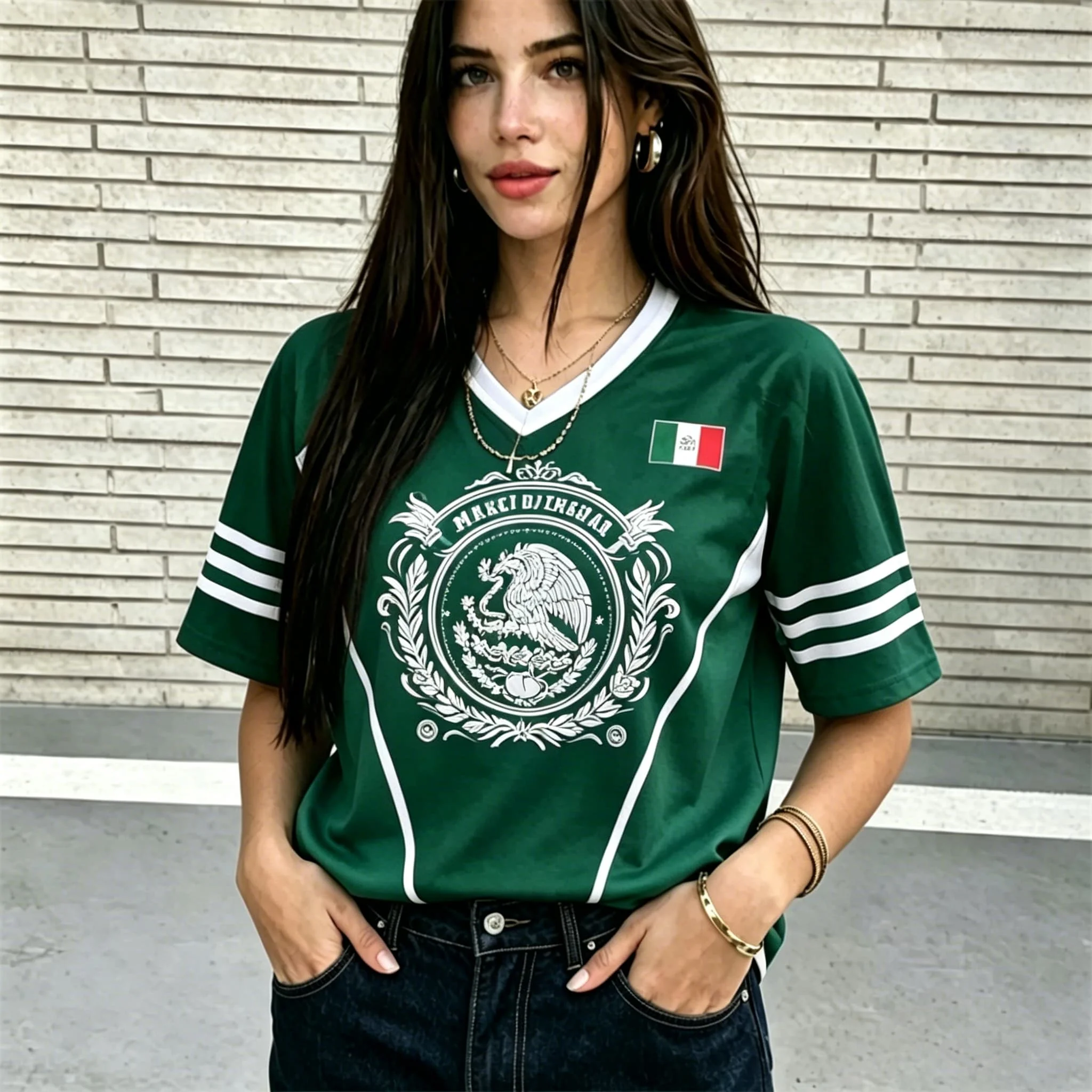 Mexico Football Training Jersey Vneck Men T Shirt Women Tee Boys Top Children Parent Child Quick Dry Short Sleeves Kids Tshirt