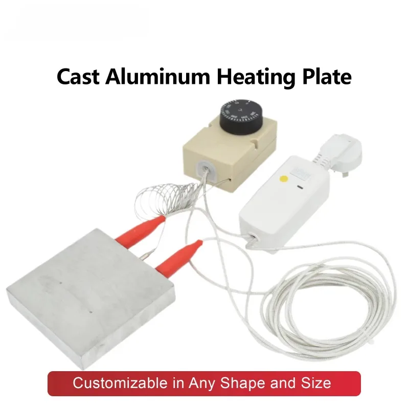 Cast aluminum heating plate assembly 220V 250-2500W adjustable thermostat, suitable for industrial machinery, heating plate