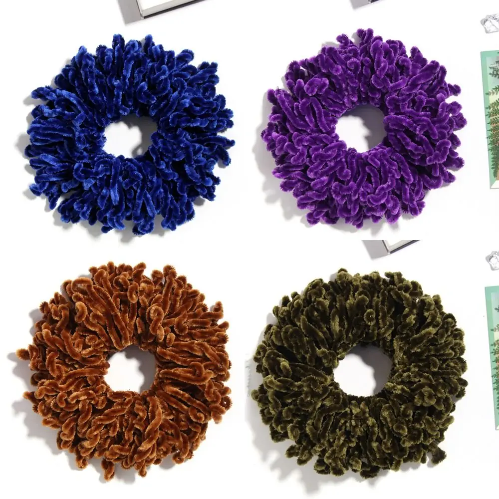 Elastic Velvet Hair Rope Ornament Pure Color Muslim Headwear Scrunchie Accessories Ties Pony Tail Hairband