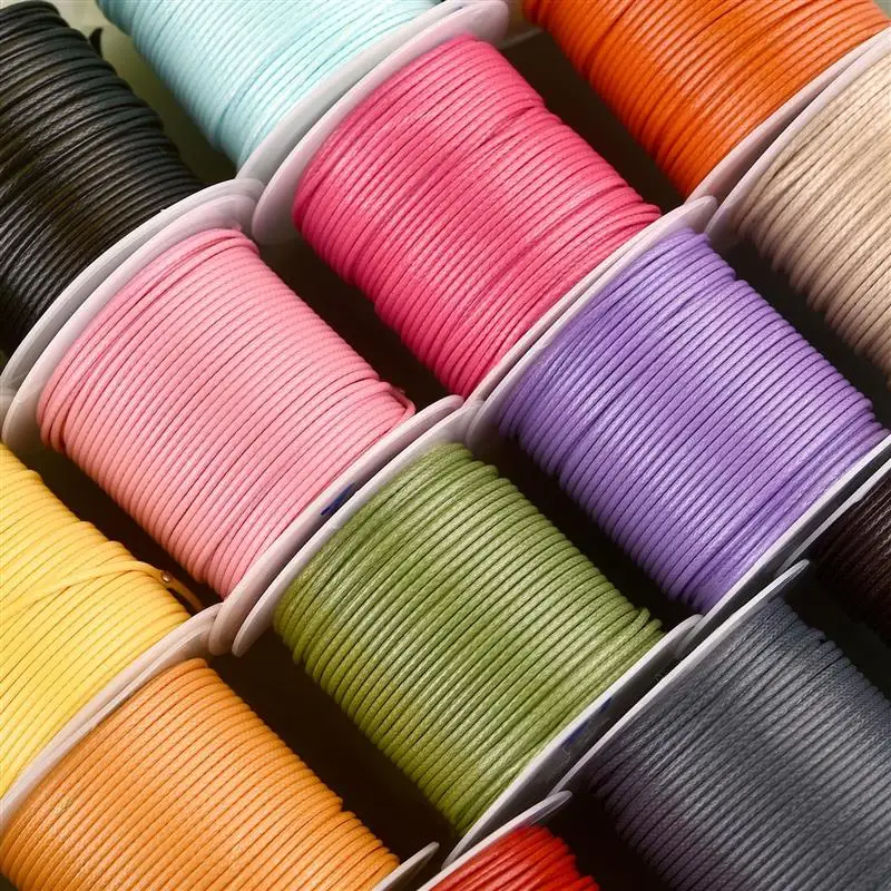 10M/Lot 1mm Leather Line Waxed Cord Cotton Thread String Strap Necklace Rope Bead Bracelet for DIY Jewelry Making Supplies