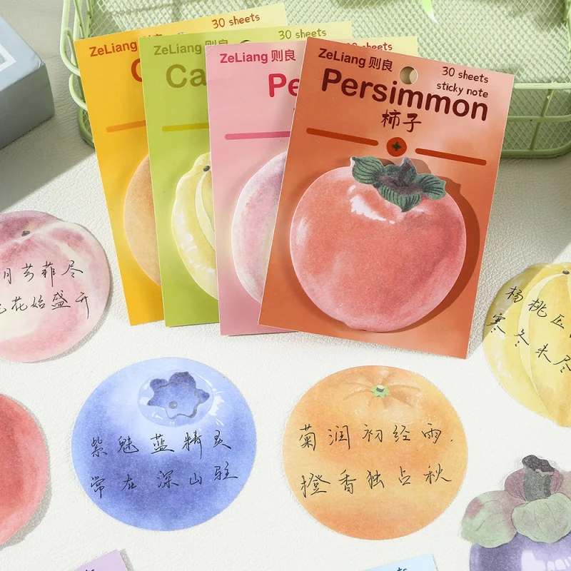36pcs/lot Kawaii Blueberry Carambola Orange Fruit Memo Pad Cute Stationery Label Notepad Planner Sticker Post School Supplies