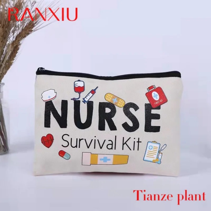 Custom Custom Logo Cotton Eco-friendly Sublimation Makeup Pouch Bag With Colorful Zipper Printed Canvas Cosmetic Toiletry Bag Fo