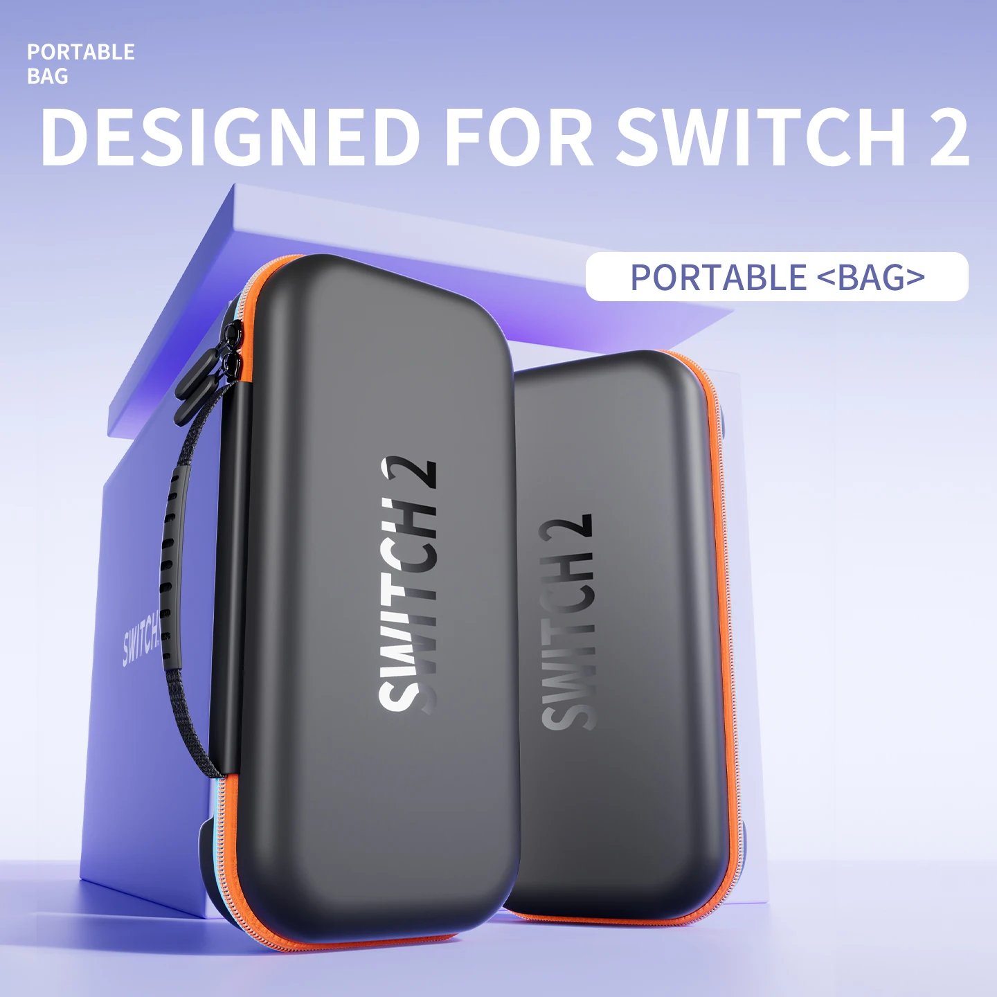 

Чехол для переноски модели Nintendo Switch 2, портативный жесткий чехол для переноски, дорожная игровая сумка для Nintendo Switch 2, сине-оранжевый