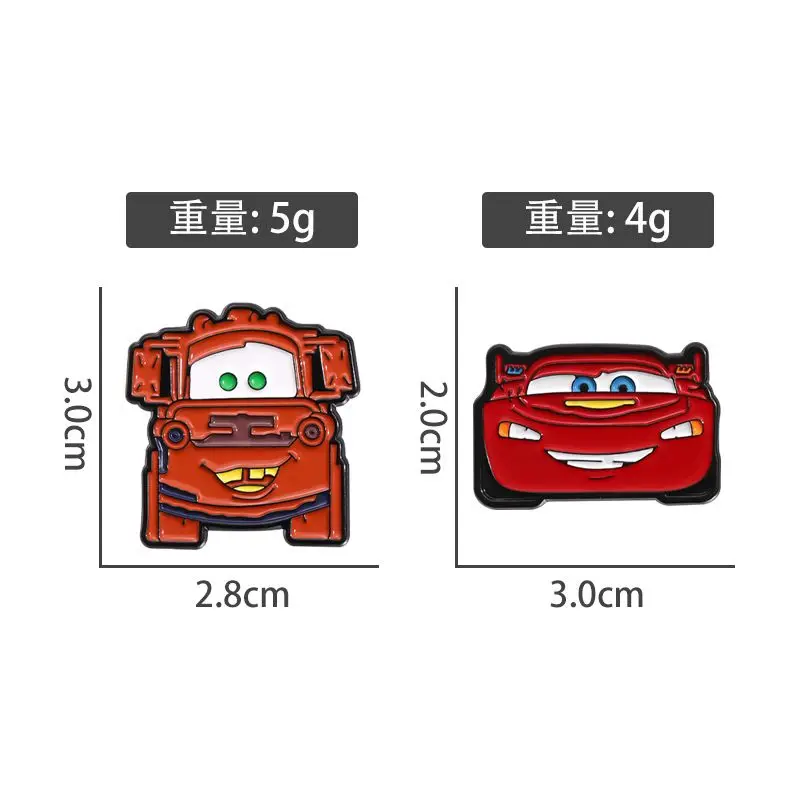 Cartoon animatie perifere auto's broche auto Lightning McQueen Kawaii legering badge sieraden accessoires verjaardagscadeau groothandel