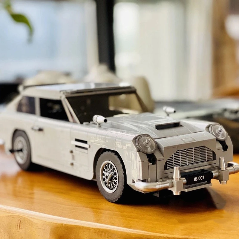 Décennie s de construction techniques James Bond DB5, modèle de maison de voiture classique, assemblage de véhicules, briques jouets, cadeau pour