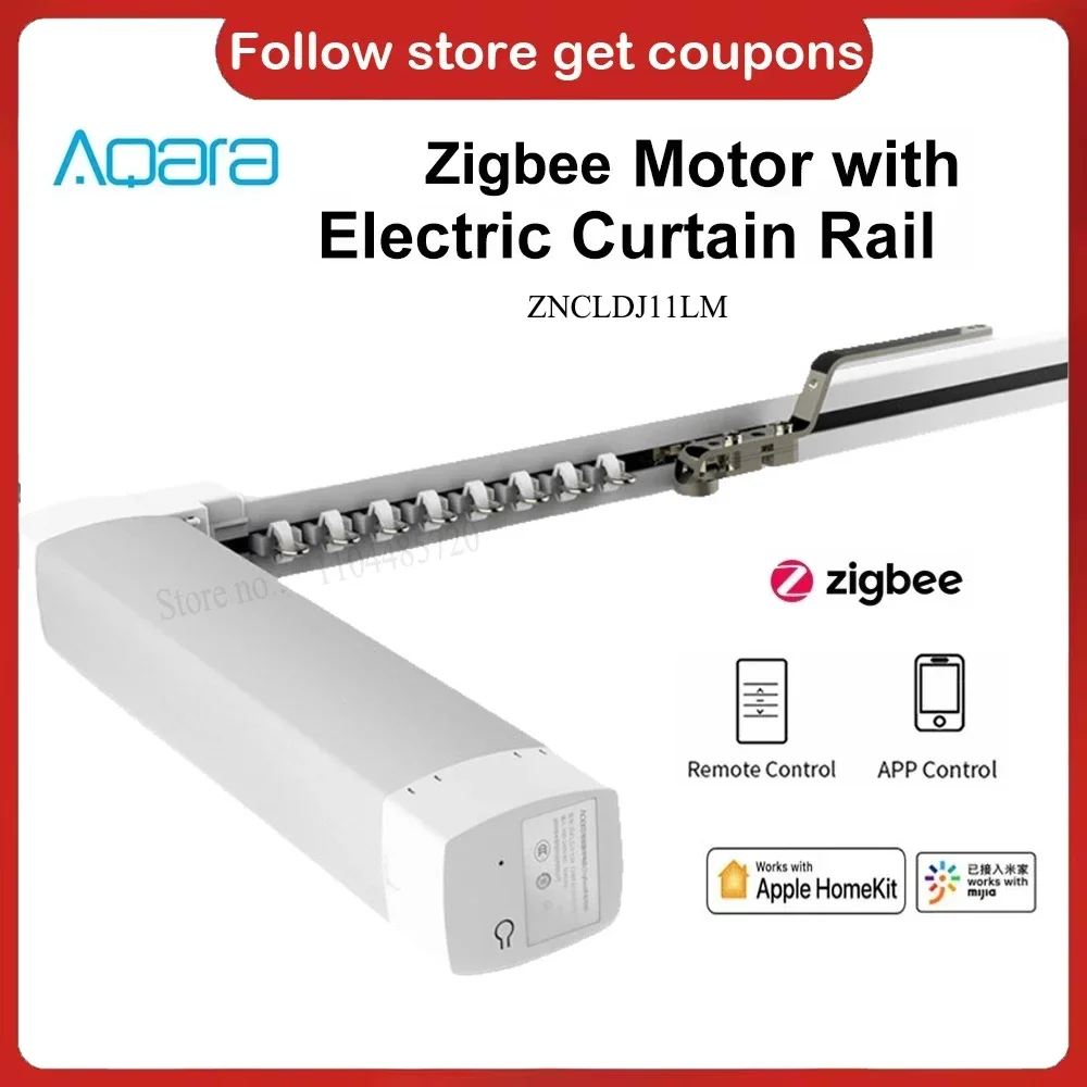 

Aqara Smart Zigbee Curtain Drive Motor ZNCLDJ11LM with Electric Curtain Rail Track Mijia Homekit APP Automatic Control System
