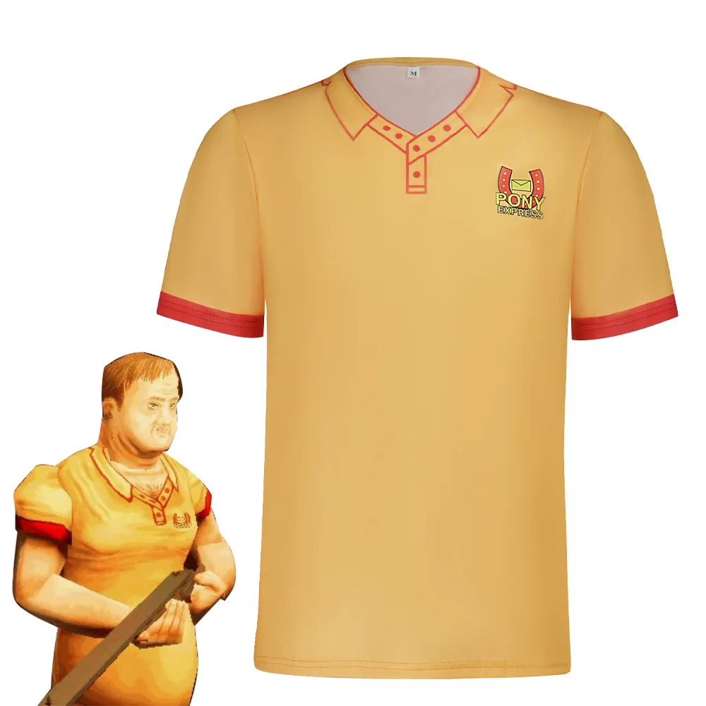 

Game Pony Express Cosplay Costumes Yellow Casual T-shirt Hat Quick Drying Breathable Short Sleeved Unisex Top Halloween Outfits