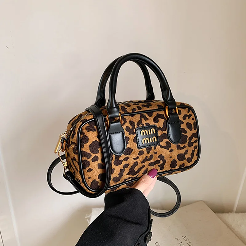 Fashion Brand Women Bag 2024 Winter Handbag Phone Purse Retro Leopard Print Lady Shoulder Crossbody Bags Luxury Hobo Bag Satchel