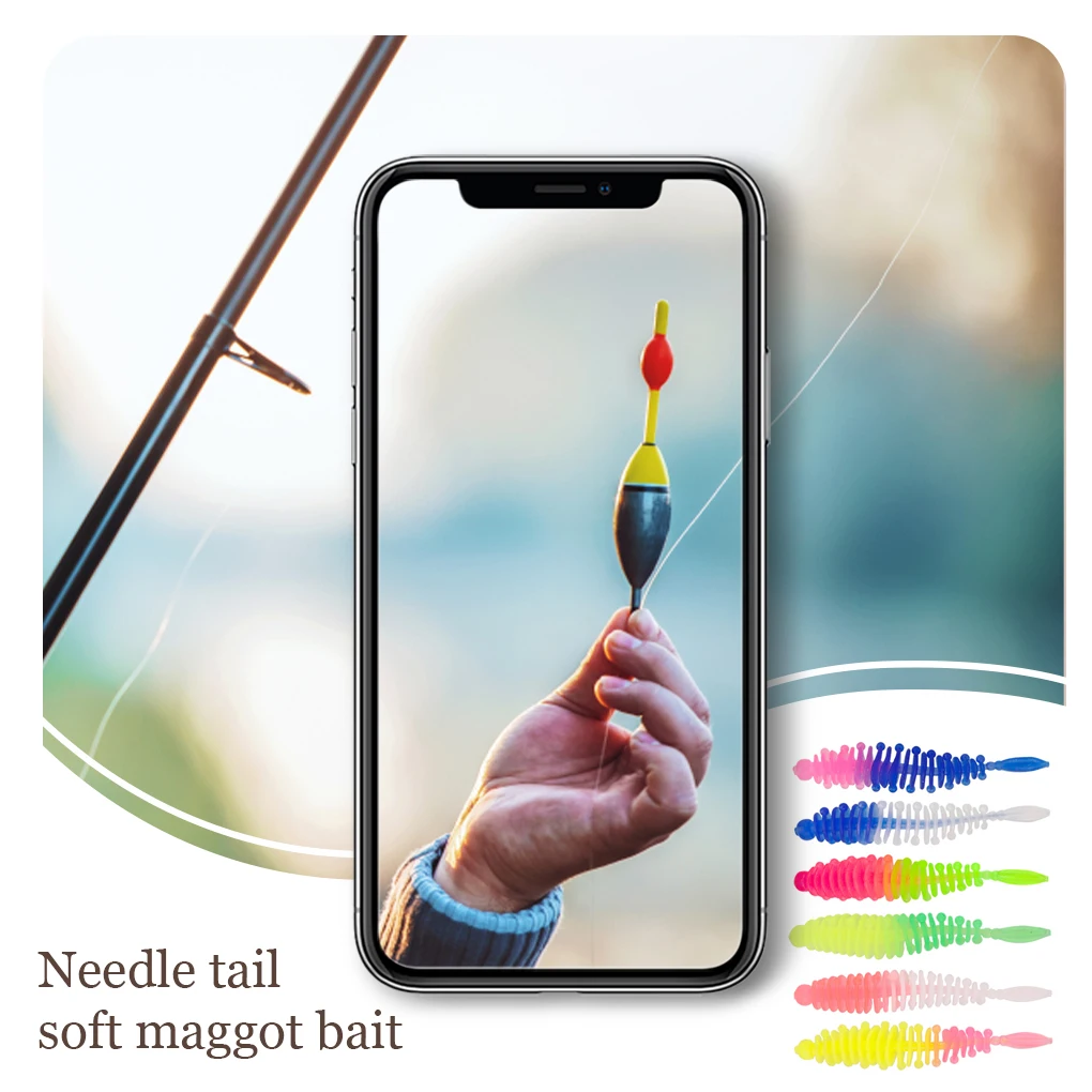 60 ชิ้นตกปลา Lure เหยื่ออ่อนประดิษฐ์หนอนสินค้าเครื่องมือ Supply ที่น่าสนใจเหยื่ออุปกรณ์ผสมสีเครื่องมือ Tackle