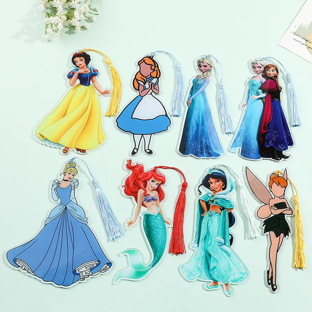 Disney Cute Princess Bookmark Acrylic Bookmark Anime Fans Collection For Book Fans Marker Reading Stationery Gift For Men Women