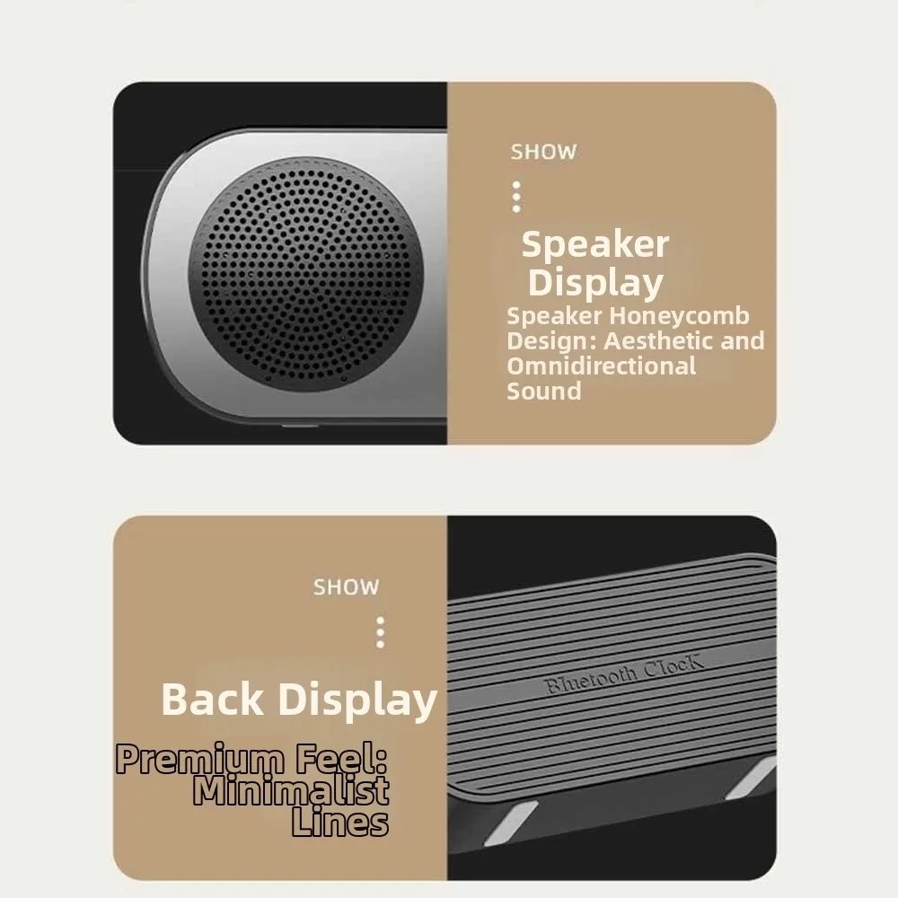 

Wireless Bluetooth Clock Hifi Sound Quality Double Alarm Digita Alarm Clock FM Radio USB Rechargeable