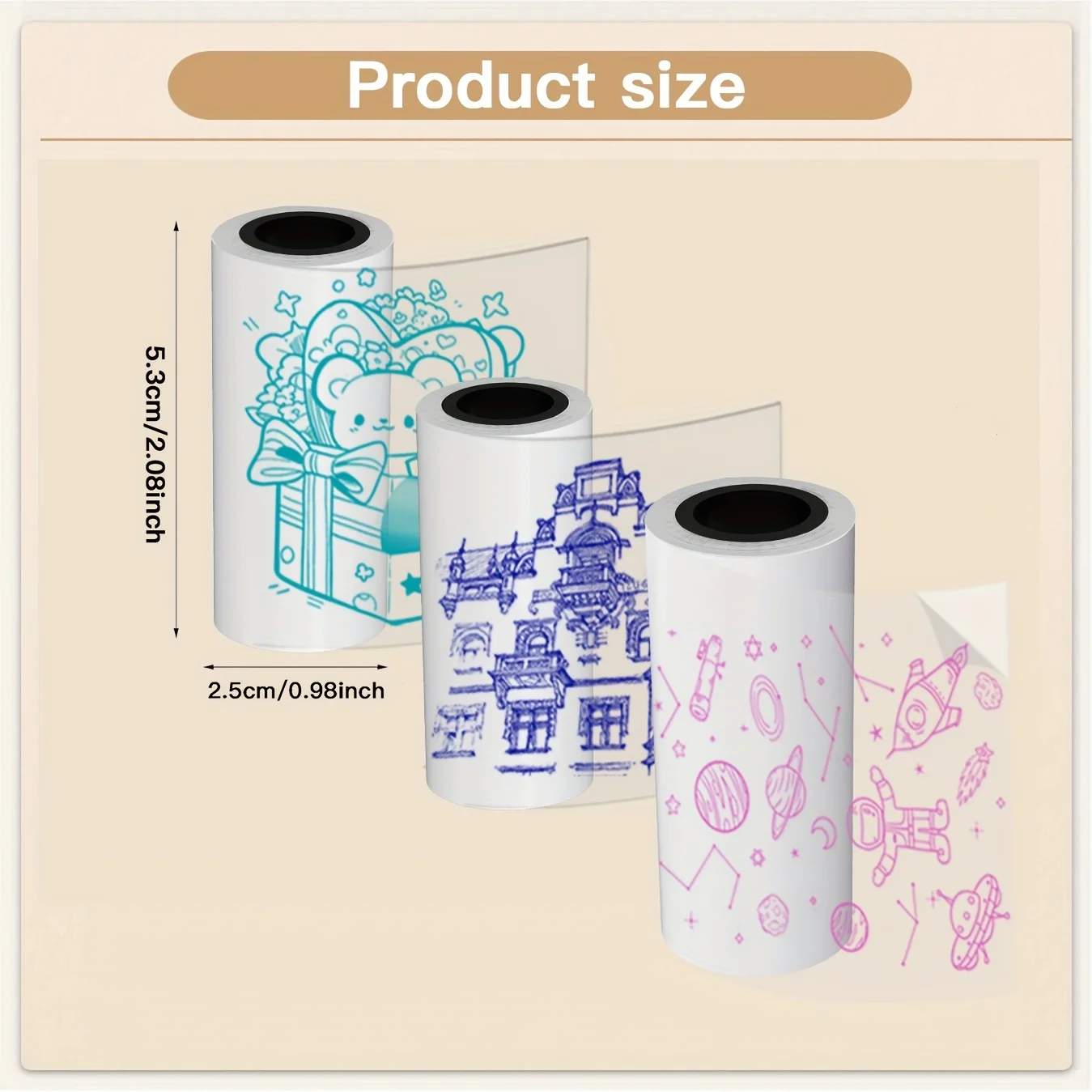 

Сине-черная прозрачная наклейка-бумага 57x25 мм, клейкие прозрачные этикетки для беспроводных мини-принтеров, цветные принты фото/наклейки/дизайна