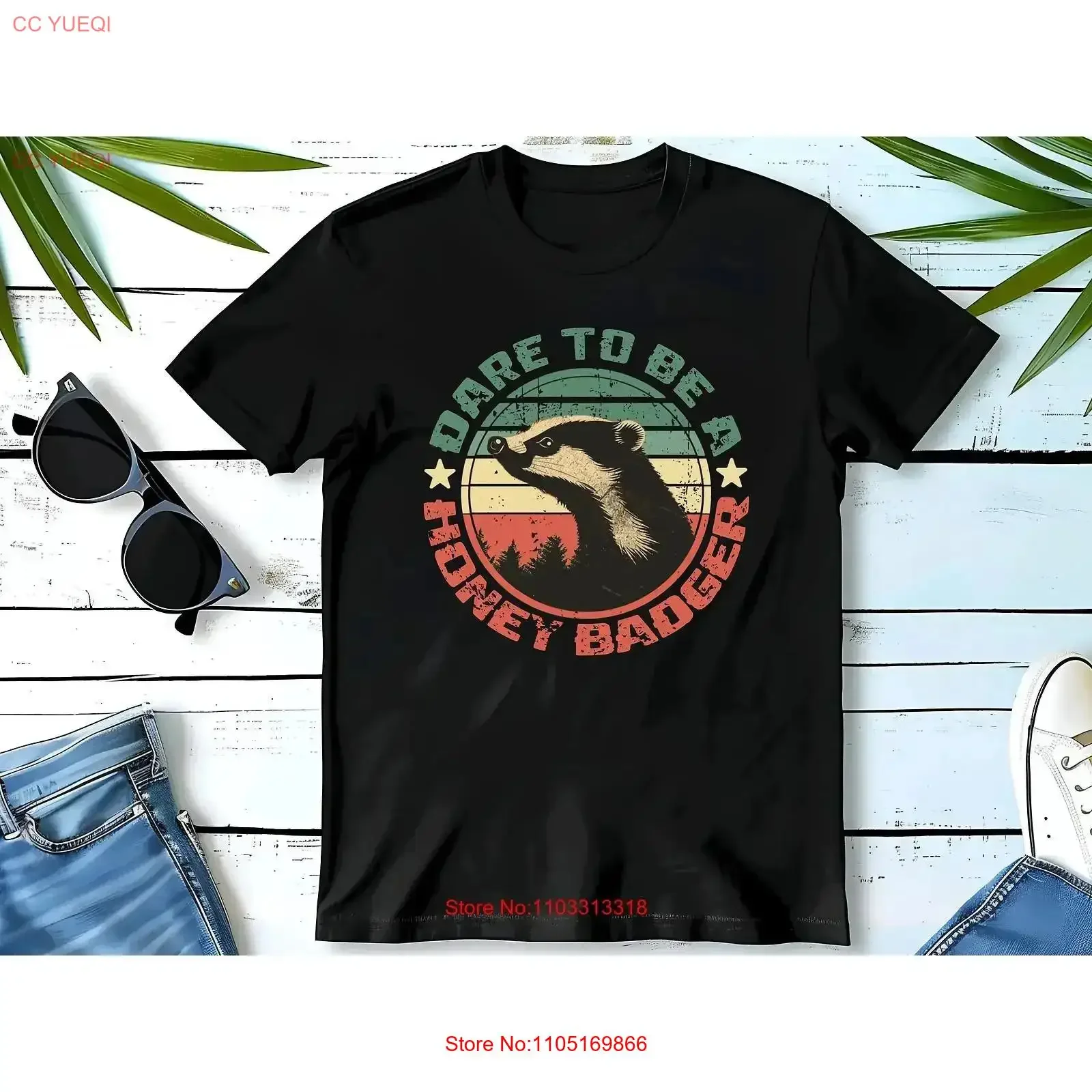 Dare to Be a Honey Badger Fearless T Shirt vintage Washed homme Stylish Stretched Slightly Soft streetwear vintage Washed
