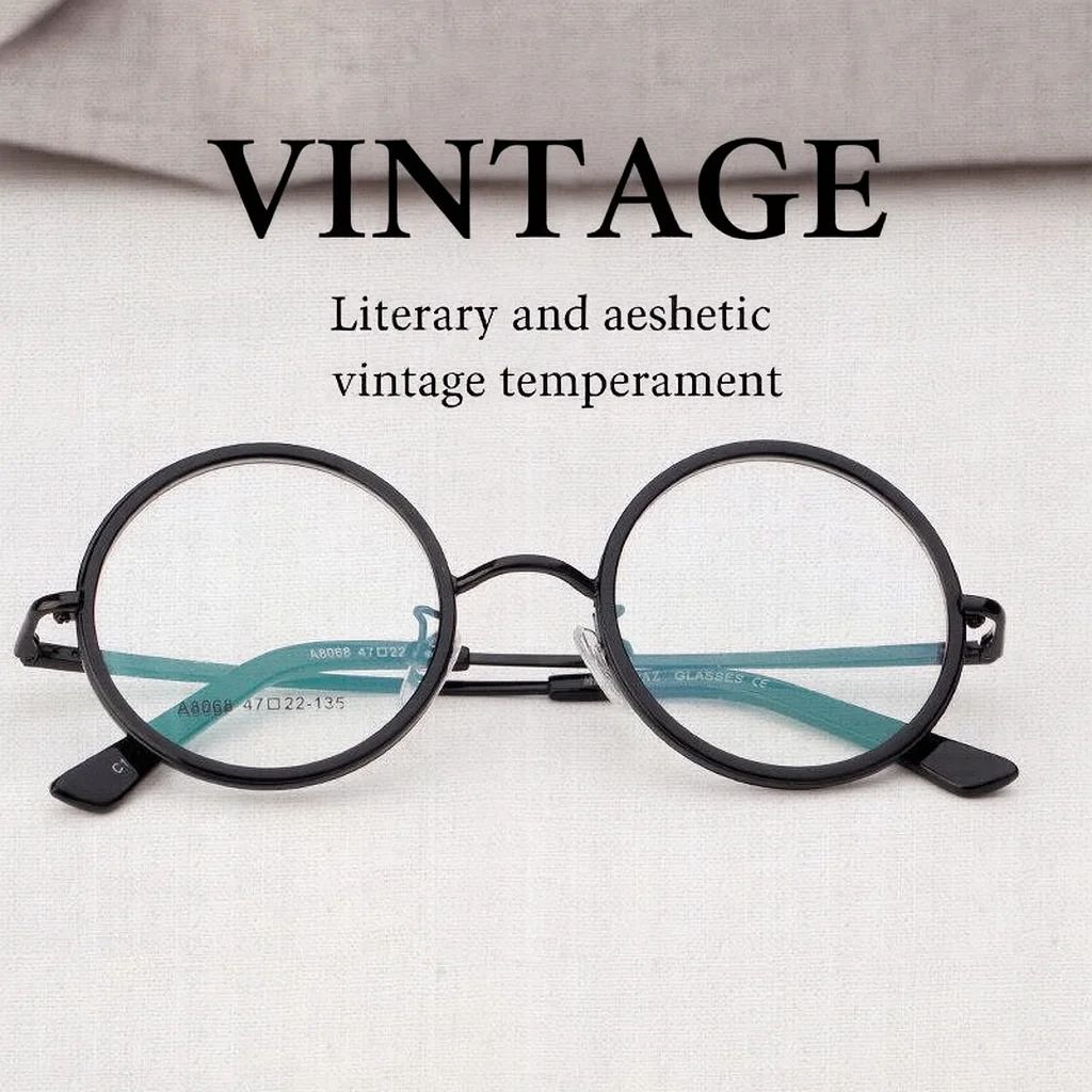 1pc Round Reading Glasses for Men Professor Readers Vintage Eyeglasses Ultralight Metal Computer Reader Anti Blue Light Glasses