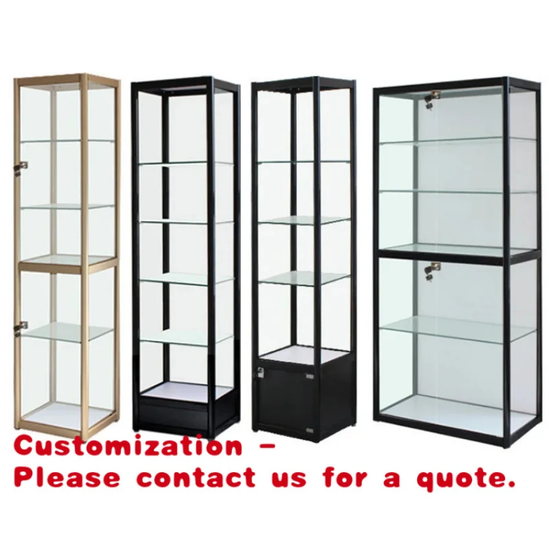 

custom.Factory Custom Commercial Display Modern Design Glass Tower Aluminum Frame Display Cabinet
