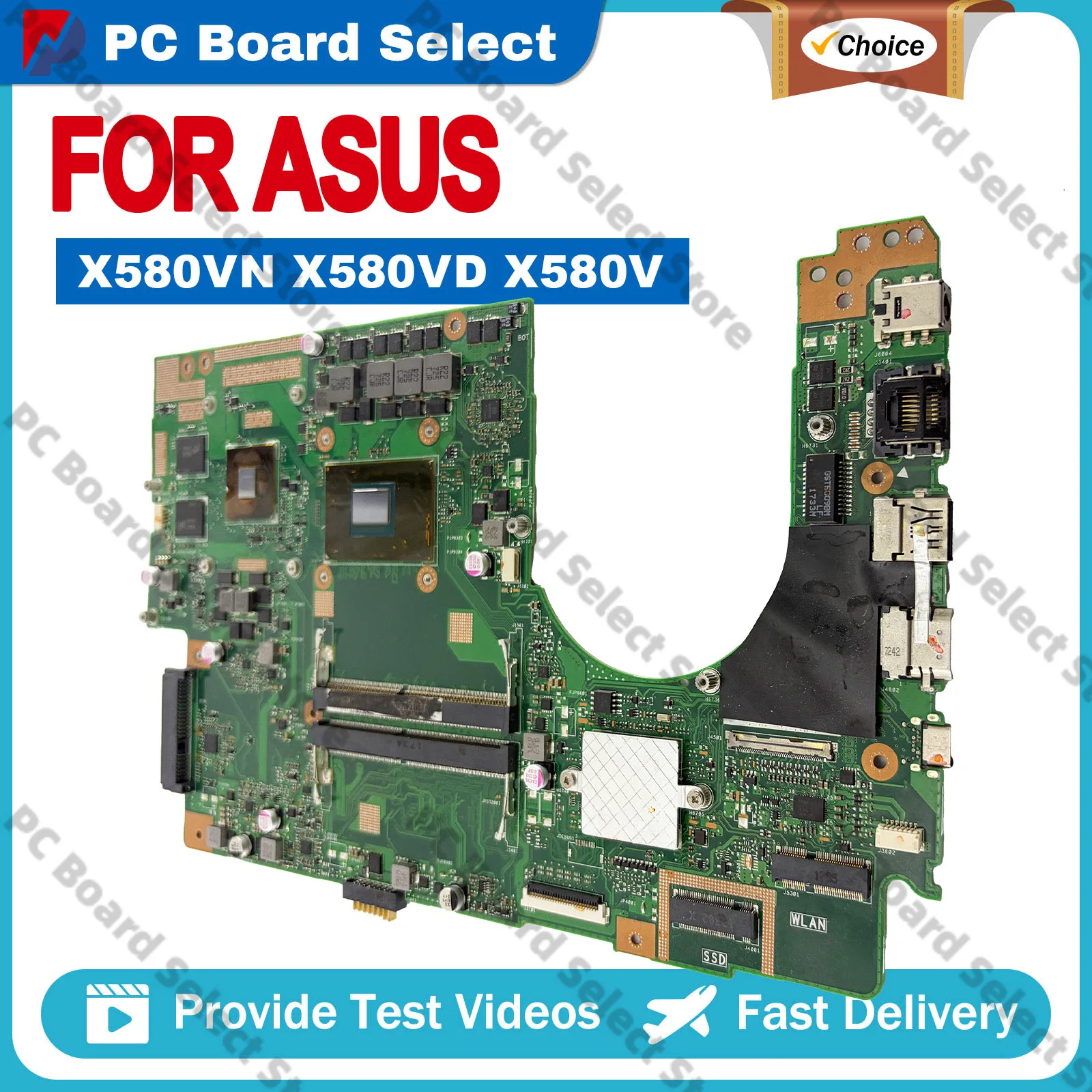 

X580VD Laptop Motherboard For ASUS VivoBook X580VD FX580V X580V X580VN NX580V N580V Mainboard With CPU 100% tests OK fast ship