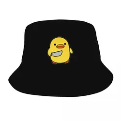 Duck With Knife Bucket Hat for Women Men Summer Funny Duck Sun Hats Unique Design Packable for Outdoor Bob Panama Hat