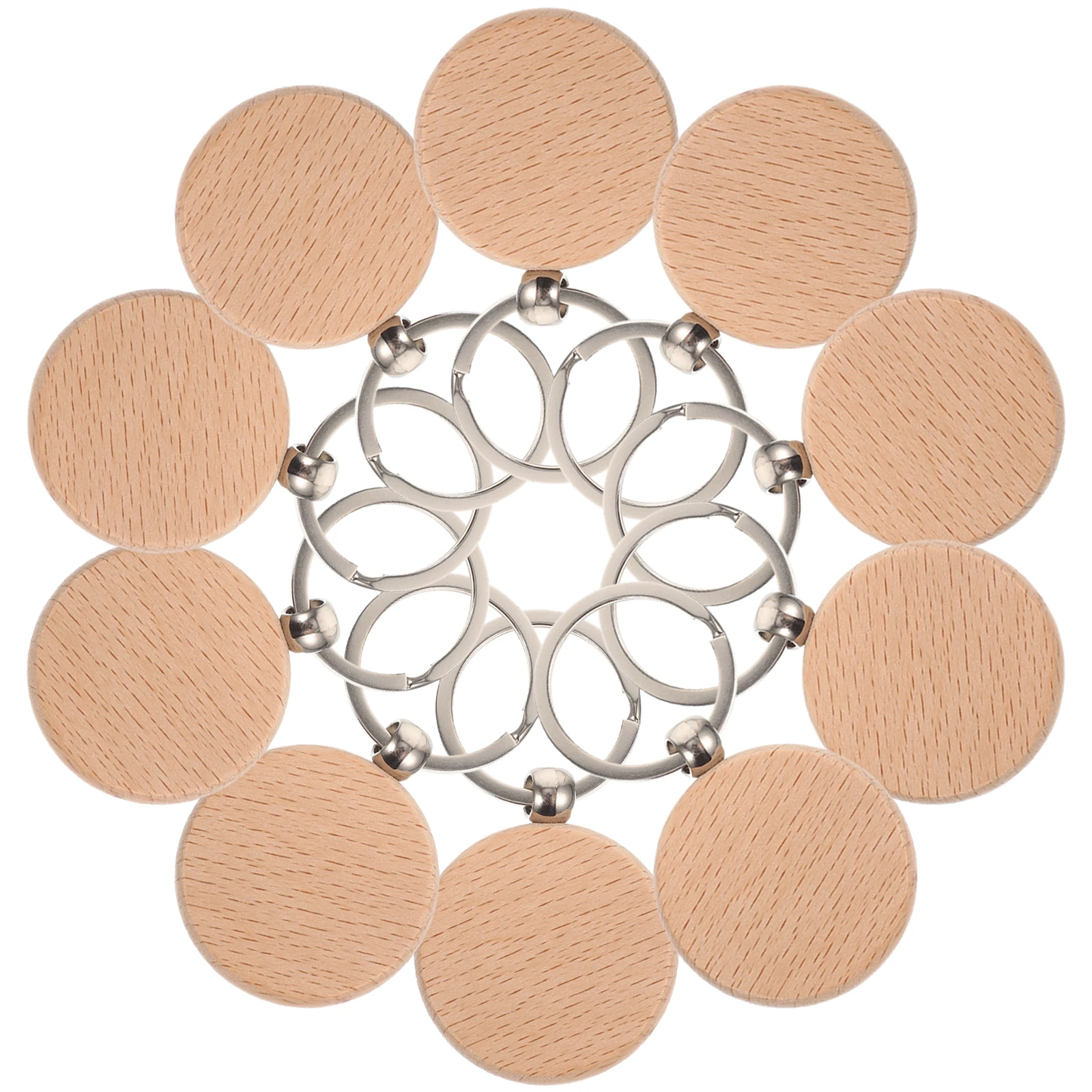

30pcs Keychain Blanks Unfinished Beech Accessories Wooden Key Ring Blank Keyrings for Crafts rustic diy gifts