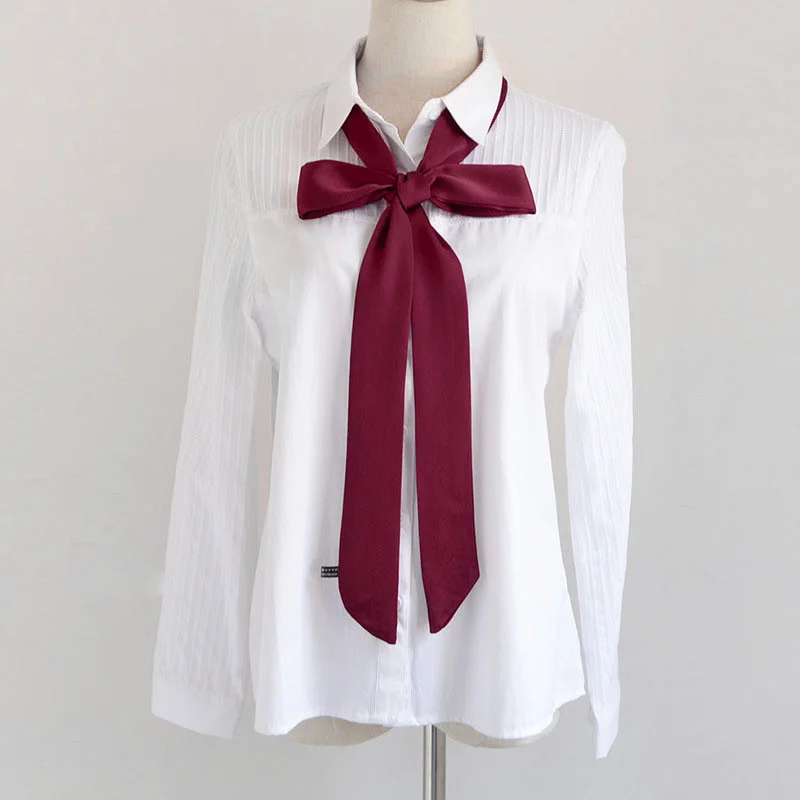 Korean Small Tie Bowtie College Style School Uniform Shirt Accessories Men's Women's Long Section Streamers Collars Flowers