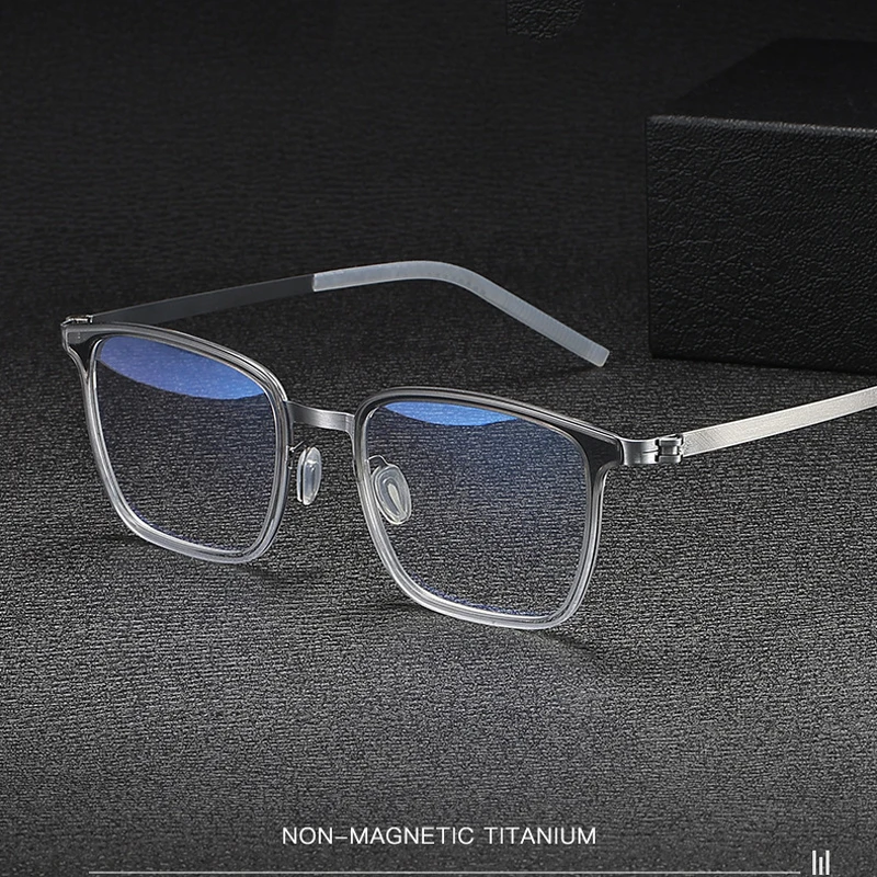 Germany Brand Designer Ultralight Non-screws Titanium Acetate Frame Eyeglasses Man Flexbile Arms Optical Myopia Lens Glasses