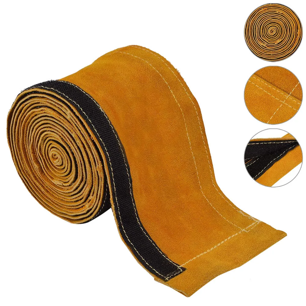 1PC 3.5/7/10/15M TIG Welding Torch Cable Cover Stitched Mig/plasma Cable Sleeves Tig Cover Yellow Leather Tools Accessories