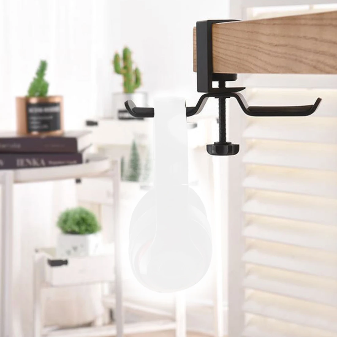 حامل سماعة الرأس سماعة قوس شماعات جدار معدني المشبك هوك للتدوير مزدوج سماعة حامل سطح المكتب جبل سبائك الألومنيوم