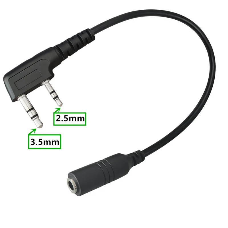 2 Pin to 3.5mm Quansheng Walkie Talkies Earpiece Adapter Headset Adapter Cable Compatible with BAOFENG UV-5R APPI