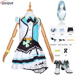 PJSK MORE MORE JUMP Hinomori Shizuku Cosplay Costume Wig Shoes Women Halloween Carnival Party Dress Uniform Outfit Suit