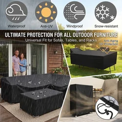 Commonly Used Outdoor Garden Furniture Cover for Sofa Table Chair Patio Bench Waterproof Wind-Proof Anti-UV Against Rain Snow