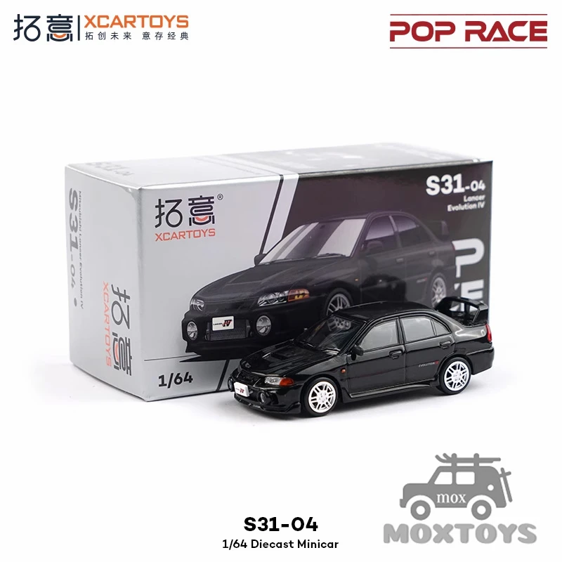 

Xcartoys x POP RACE 1:64 Lancer Evolution IV Black Diecast Model Car