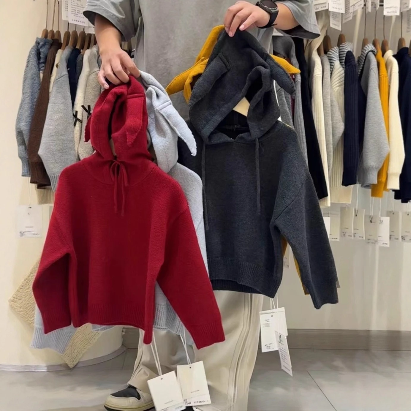 

Girls pullover sweater autumn 2025 Korean foreign-style hooded