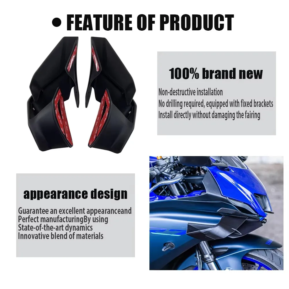 For Yamaha YZFR7 YZF-R7 2021-2023 2022 motorcycle fixed wing, new aerodynamic wing, fixed wing fairing, side spoiler, side wing