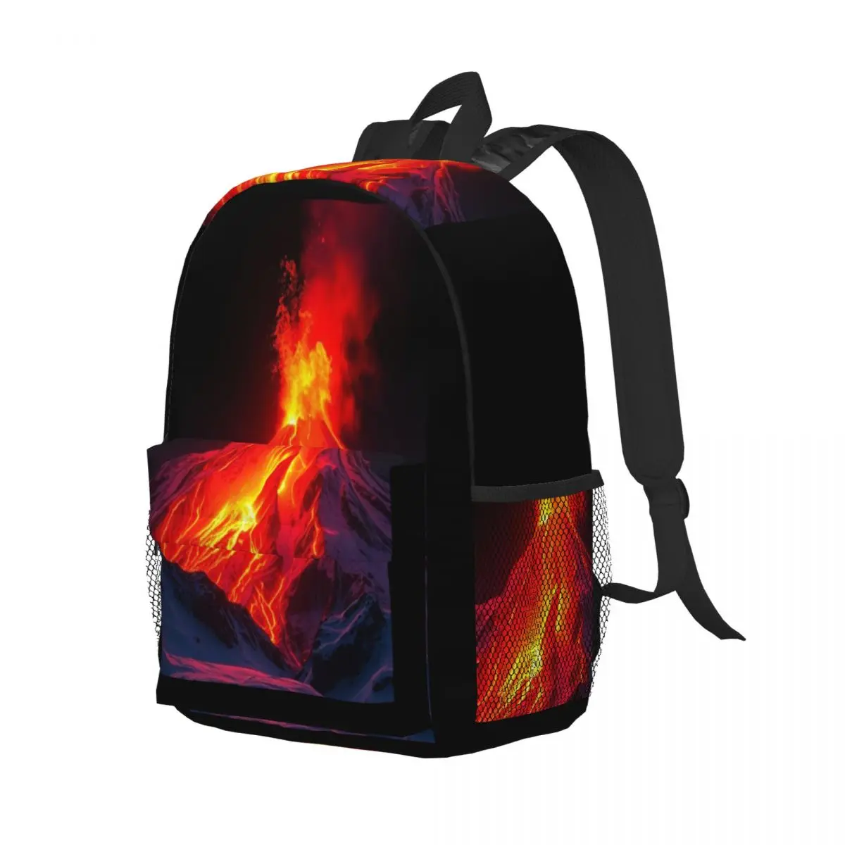 Volcano In The Snow Backpack Student Boys Girls BookBag Men Women School Bag Laptop Shoulder Bags