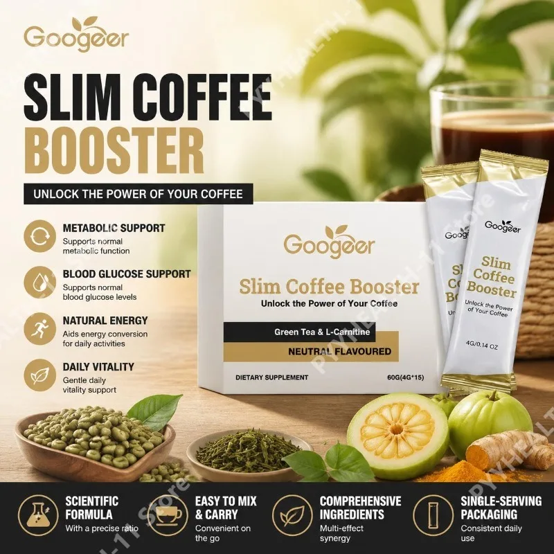 Extracto de Café Verde en Polvo Googeer con Garcinia Cambogia e Inulina para Apoyo Metabólico y Conversión de Energía, 15 Sobres