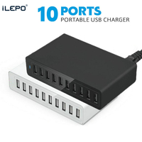 60W 10 USB ports Quick charge Charger Station Dock with cable for iphone ipad iPod Samsung PC Kindle Multi USB Charger