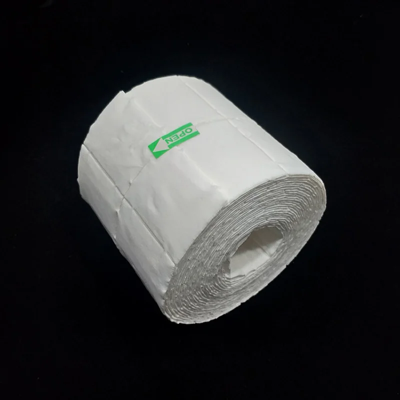 مزيل الأظافر أوراق تنظيف الأظافر مزيل ماكياج منشفة 300 ، 500 ورقة لفة منشفة مزيل الأظافر القطن مسمار تنظيف أداة