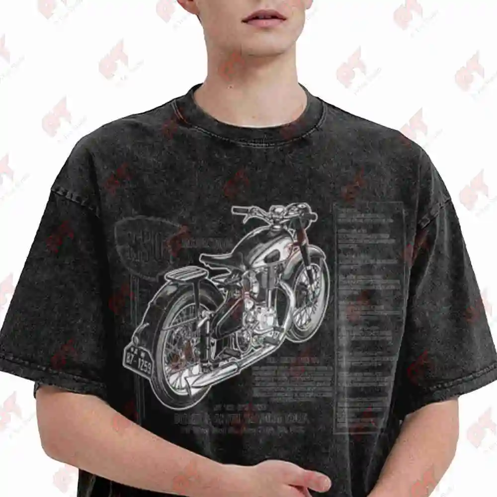 NSU Butler Smith Motorcycle Vintage Vintage Washed Tee Pure Cotton T-Shirt