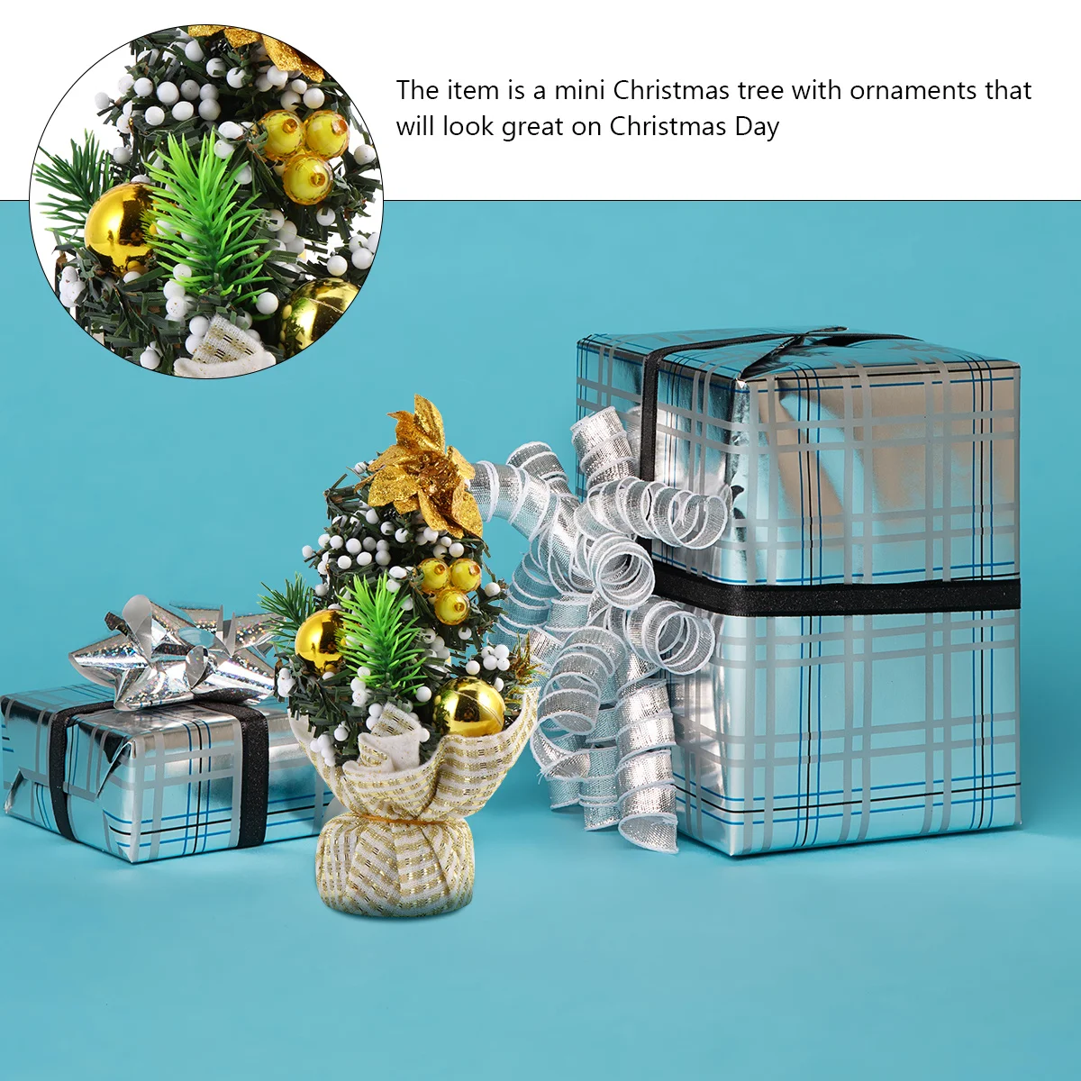 

2Pcs Mini Christmas Tree Decorative Xmas Tree with Realistic Design for Holiday Home Office Bar Hotel Decoration Small Christmas