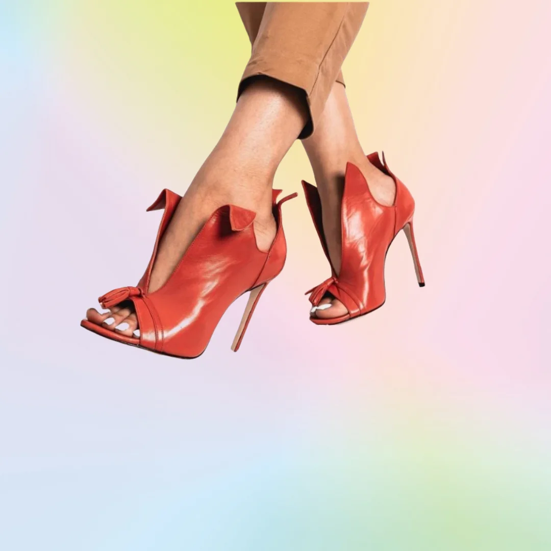 

Red Fringe Decor Sandals Boots Turn Over Sokid Thin High Heel Shoes for Women Cover Toe Wedding Shoes 2025 Zapatillas Mujer