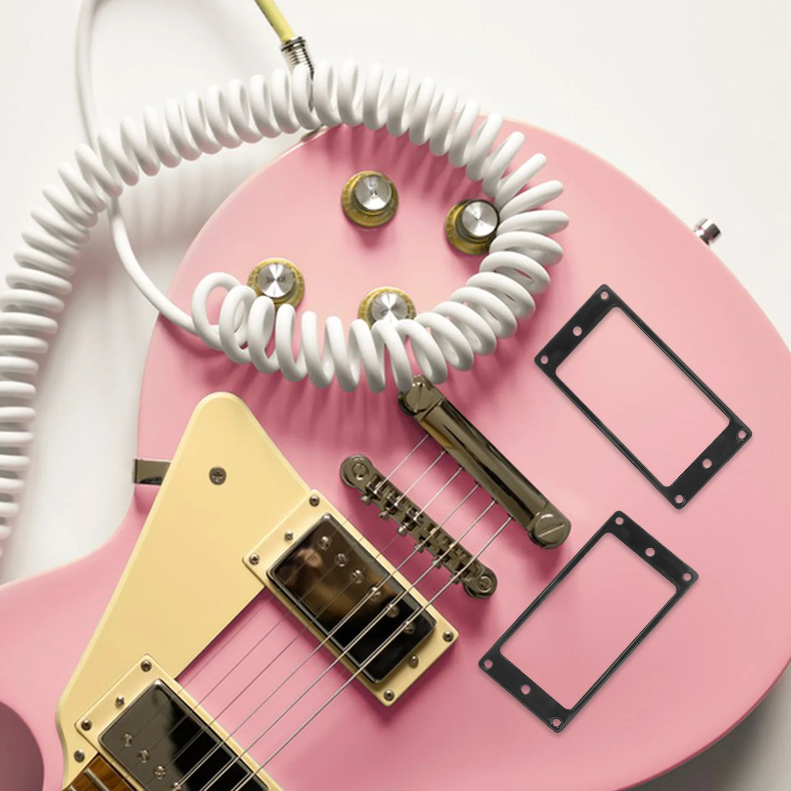 

2 set Metal Pickup Frames For Electric Flat Edge Aluminum Alloy Durable Guitar Parts Replacement Pickup Cover Frame Protective