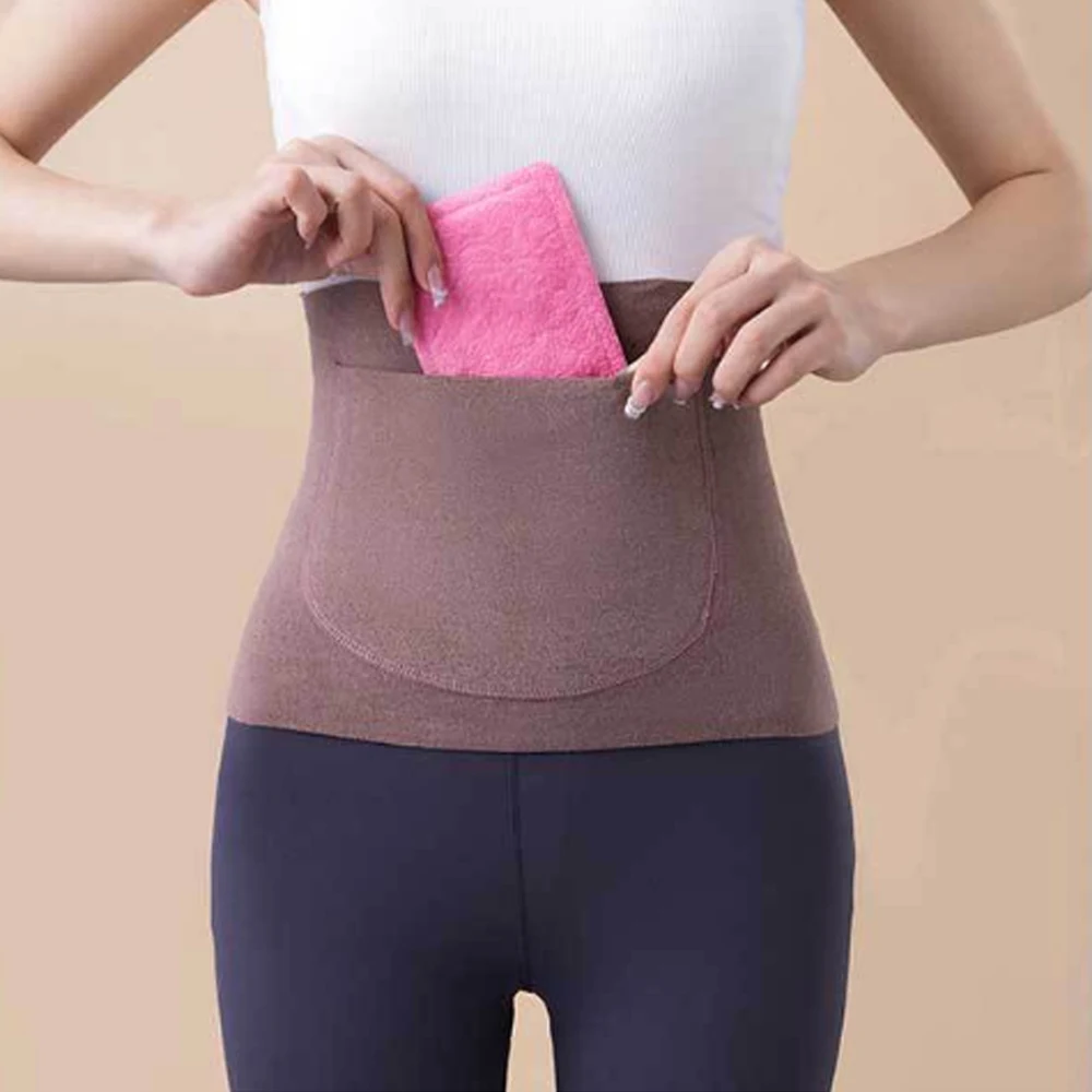 Winter Thermal Waist Support Elastic Abdomen Back Pressure Warmer Inner Wear Lumbar Support Belt Stomach Protector Wrap Band Hot