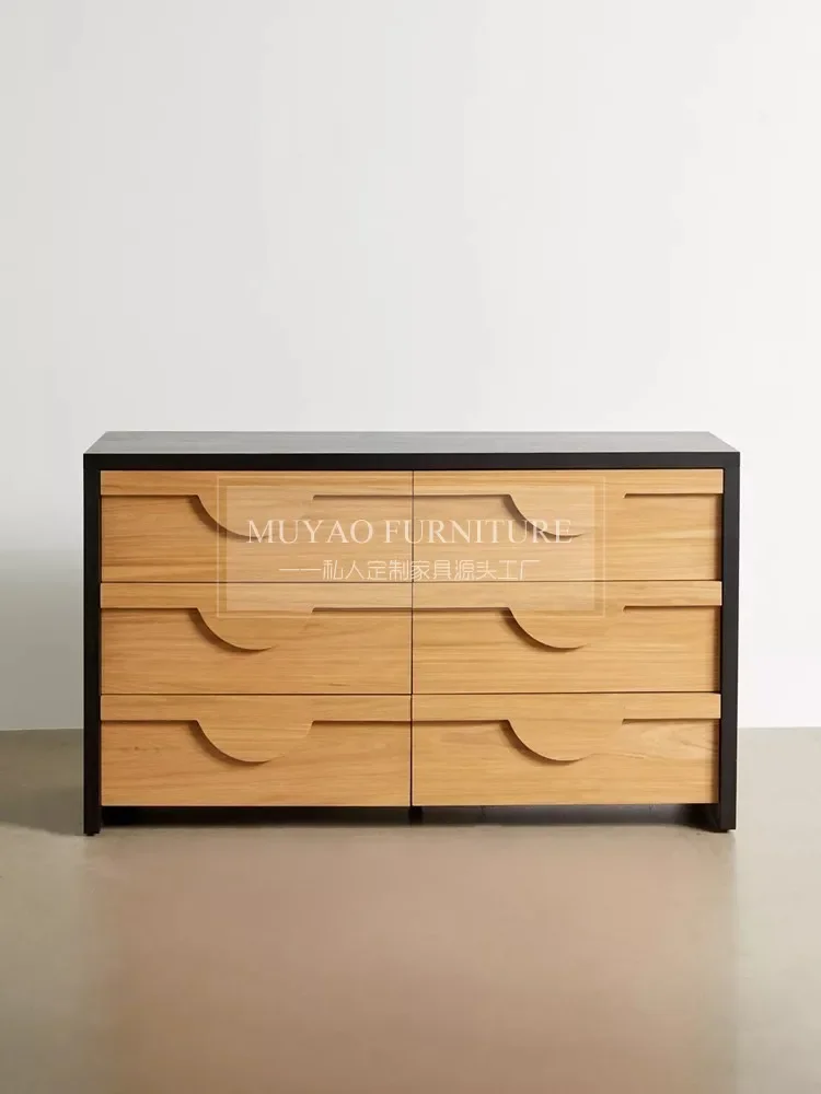 Solid wood chest furniture Modern simple drawer cabinet Multifunctional storage six-bucket cabinet Bedroom