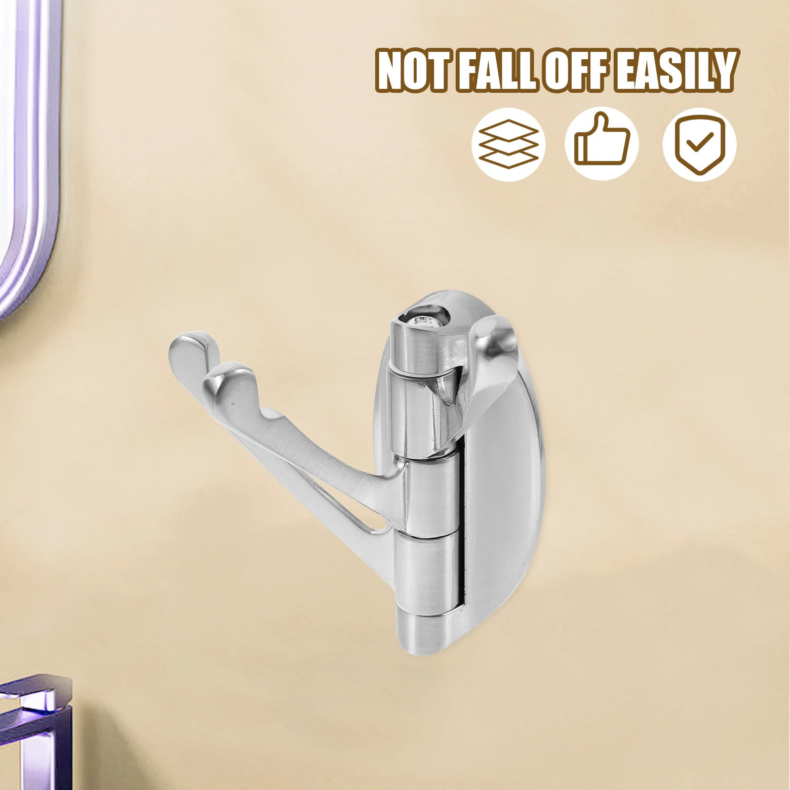 

Rotatable Metal Hooks Black Multifunctional Hook Kitchen Bathroom Storage Coat Hanging Home Zinc Alloy Durable Strong