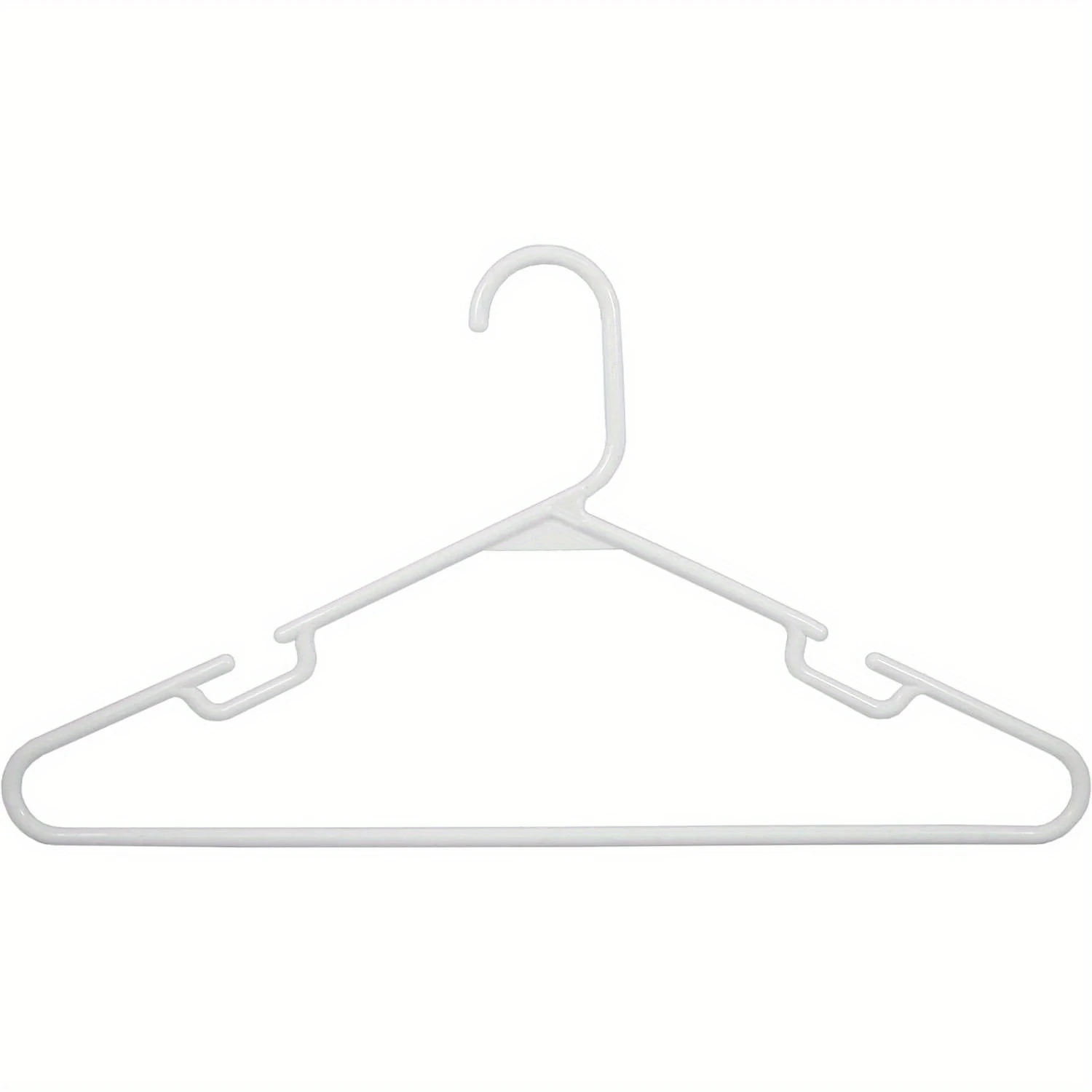 Adult Plastic Clothing Hanger, Slotted for Shirts, 60 Pack, White