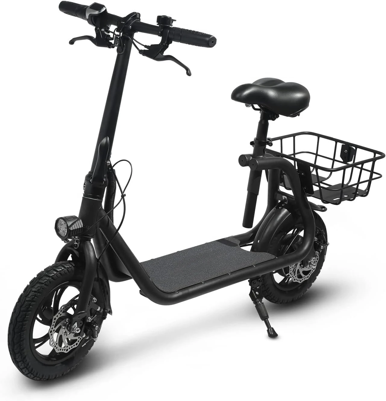 Electric Scooter for Adults - Foldable Scooter with Seat & Carry Basket - 450W Brushless Motor 36V