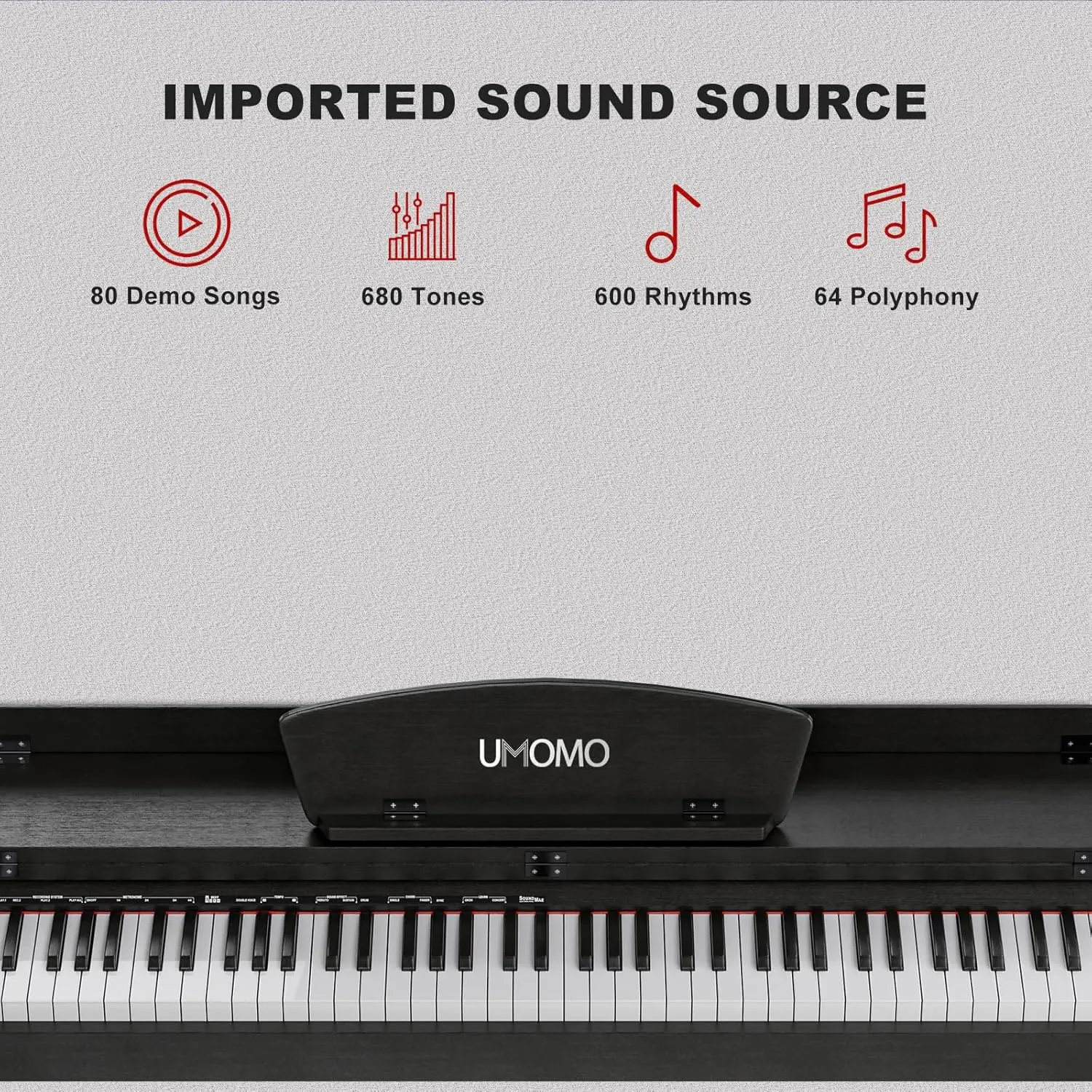 U-710 88 Key Digital Piano Keyboard with Piano Bench, Full Size Electric Piano with Piano Stand, Headphone Jack, 3 Pedal, Electr