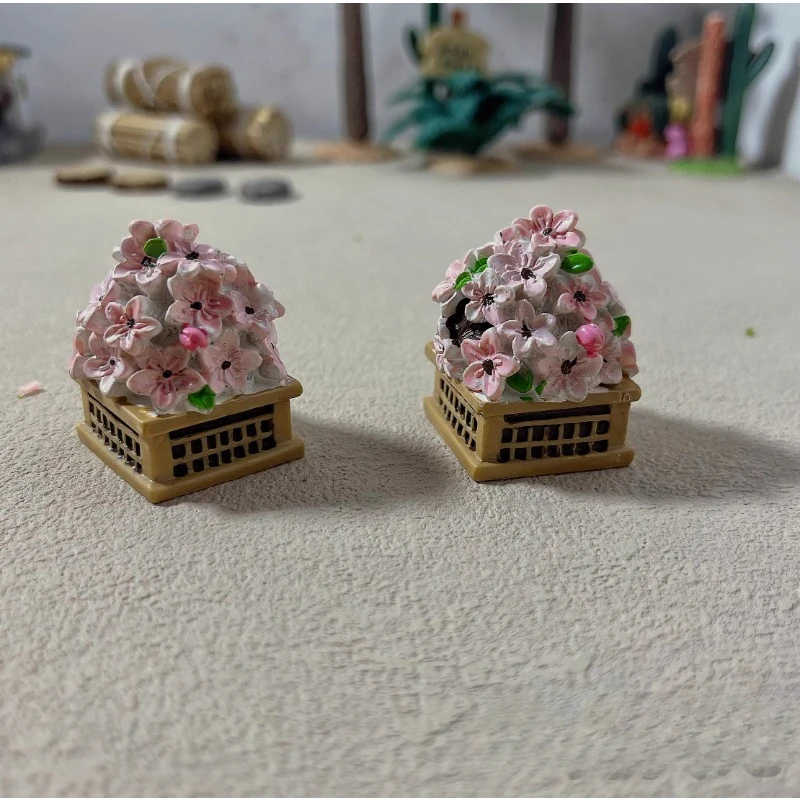 

Emulation Miniature Cherry Blossom Tree Flower Bed Japanese Micro Landscape Sand Table Model Props Decoration Ornaments